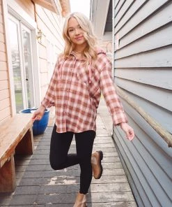 Hem & Thread Paige Plaid Hoodie Tops