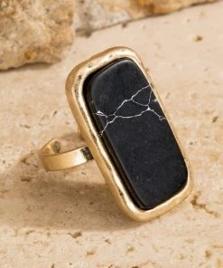 Urbanista Natural Stone Rectangle Ring Accessories