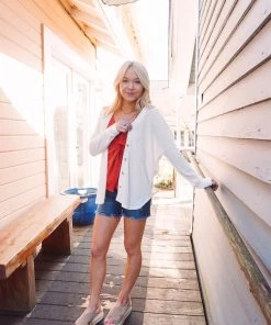 La Miel Tops Paxton Waffle Cardigan