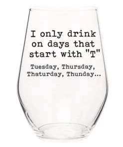 Ellembee Wine Not Stemless Wine Glass Gifts + Home Accents