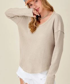 La Miel New Arrivals Clarissa Waffle Top 14 La Miel New Arrivals Clarissa Waffle Top