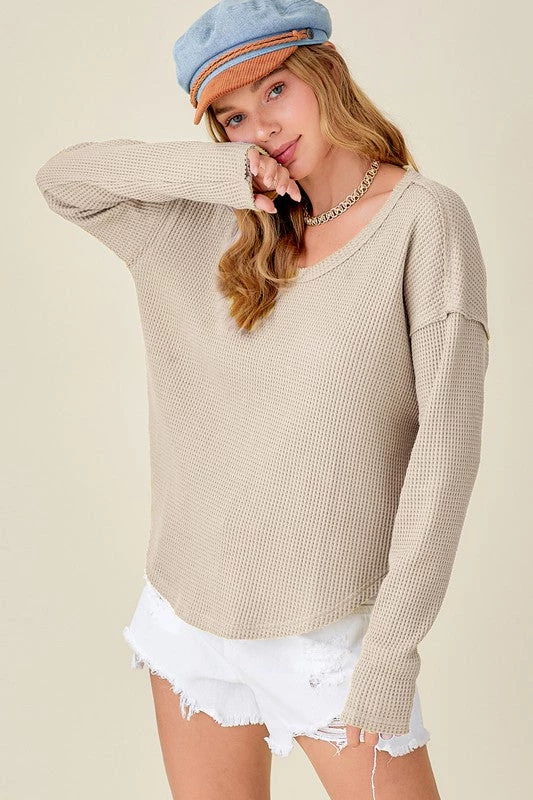 La Miel New Arrivals Clarissa Waffle Top 7 La Miel New Arrivals Clarissa Waffle Top