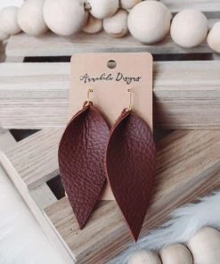 Annabela Designs Leather Leaf Earrings Accessories