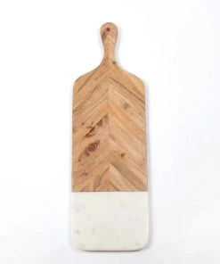 8 Oak Lane Marble & Wood Serving Board