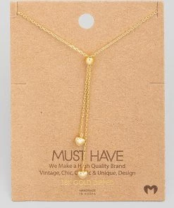 Fame Accessories Dainty Heart Lariat Necklace