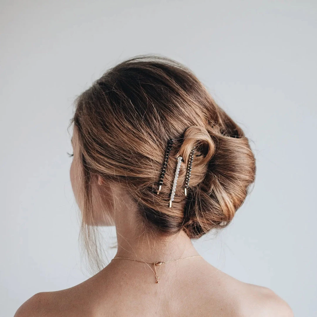 Kitsch Beaded Metal Bobby Pins 3 Kitsch Beaded Metal Bobby Pins