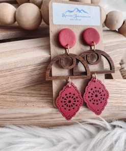 Kathy Smith Artistic Perspective Rustic Romance Clay Earrings Accessories
