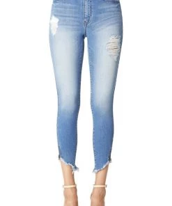 Kancan Brooks Mid Rise Distressed Denim