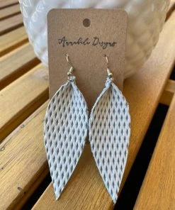 Annabela Designs Accessories Leather Leaf Textured Geometric Earrings