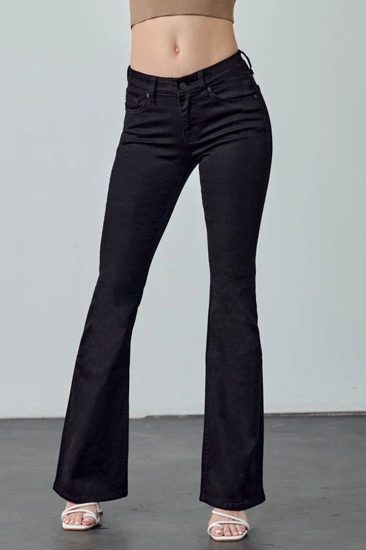 Kancan Bottoms Jayden Mid Rise Flare 1 Kancan Bottoms Jayden Mid Rise Flare