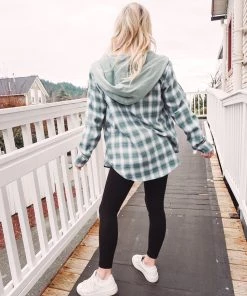 Hem & Thread Paige Plaid Hoodie Tops